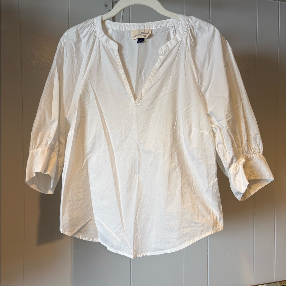 Universal Thread White V-Neck Blouse - image 1